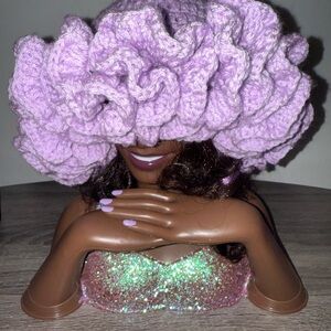 Violet Crochet Flower Hat